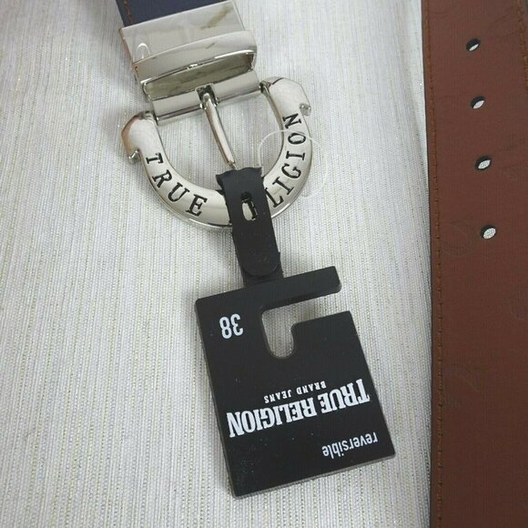 NWT TRUE RELIGION Reversible Buckle Belt Able Horseshoe Harness 38 - Picture 11 of 11